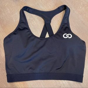 Womens Just Strong Weight lifting sports bra black size large